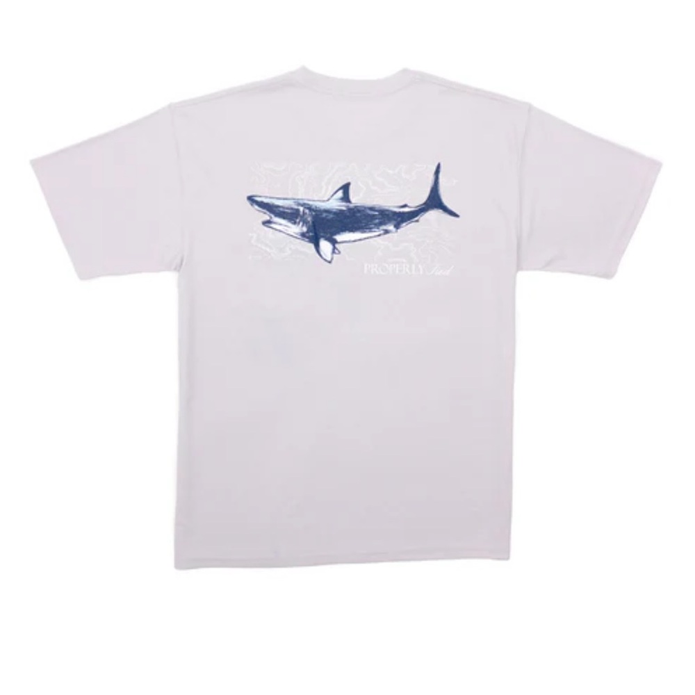 Properly Tied Topo Shark Graphic Performance Tee (Men’s XXL)